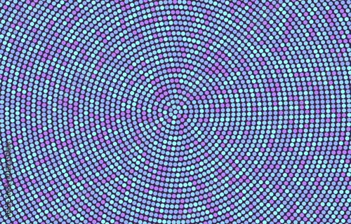 Neon dots abstract background. Radial dotted halftone backdrop. Vector template for your creative designs.