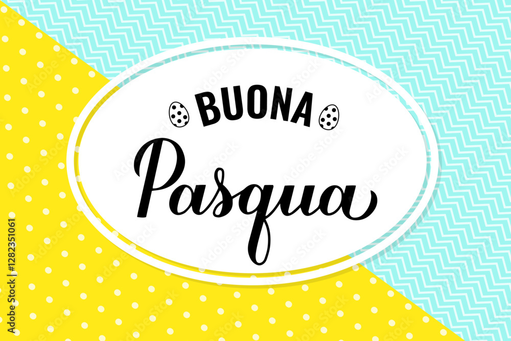 Happy Easter banner in Italian language. Easter celebration. Spring holidays typography poster. Vector template.