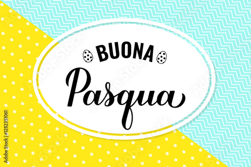 Obraz na płótnie Happy Easter banner in Italian language. Easter celebration. Spring holidays typography poster. Vector template. w salonie