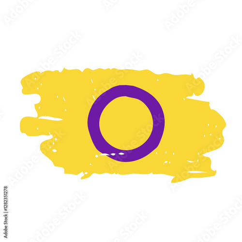 Grunge Intersex Pride Flag. Symbol of LGBT community. Flag sexual identity. Vector template for banners, signs, logo design, etc.