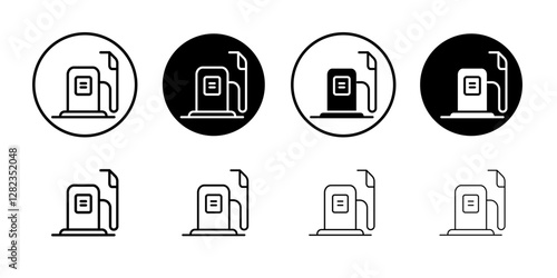 Gas station icon Simple outline vector logo