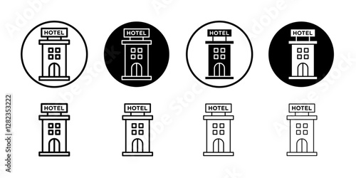 hotel icon Simple outline vector logo