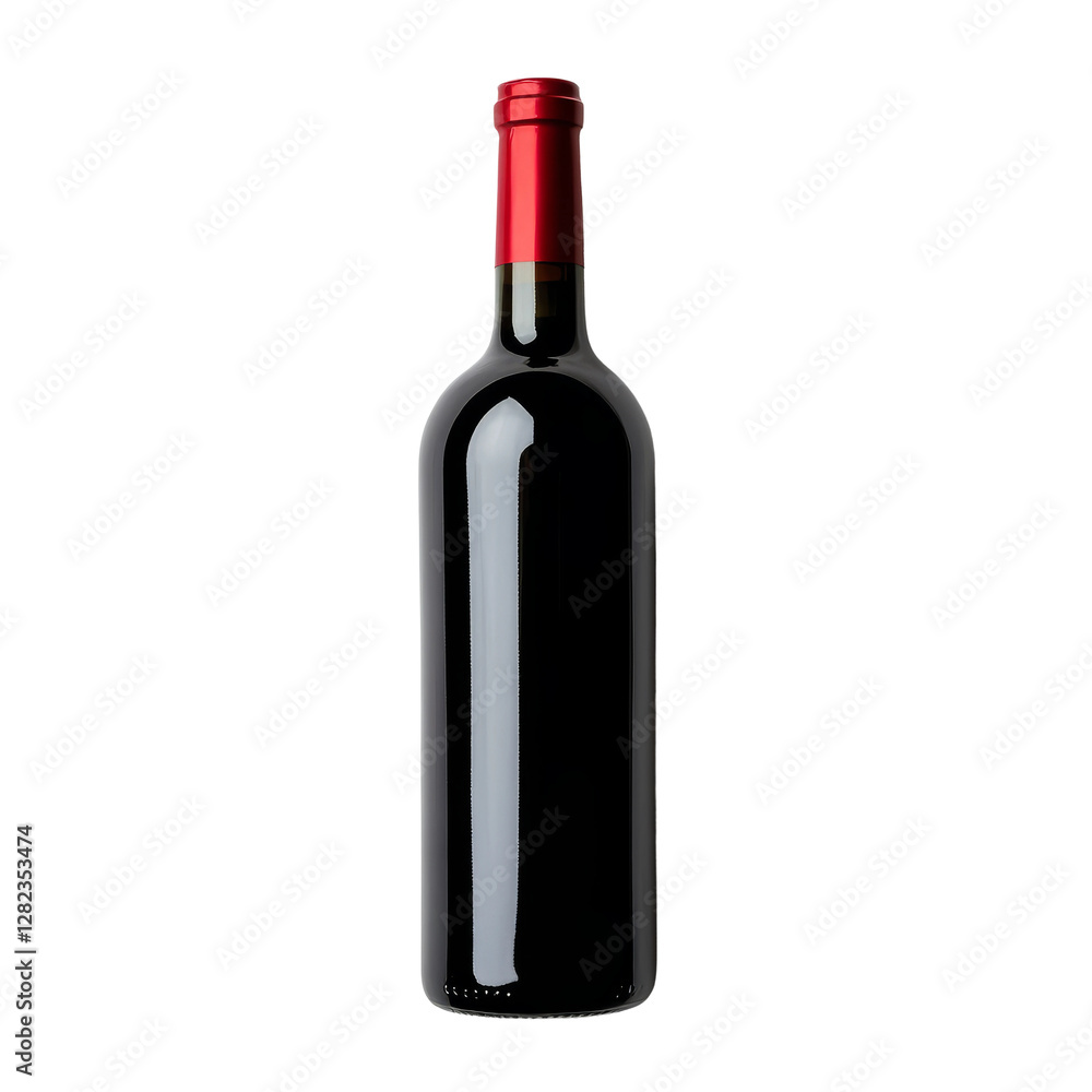 a red wine bottle in a completely white background a red wine bottle in a completely white background