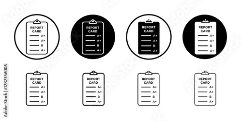 Report card icon Simple outline vector logo