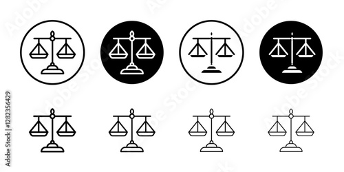 Scales of justice icon Simple outline vector logo