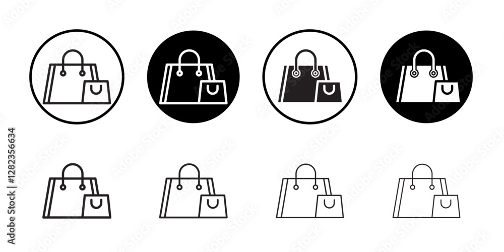 Shopping bag icon Simple outline vector logo Shopping bag icon Simple outline vector logo