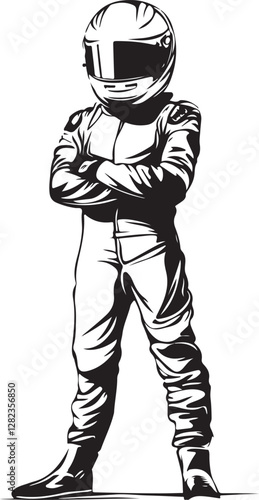 vector illustration of a man with helmet