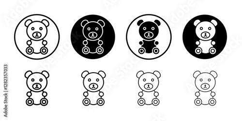 Teddy bear icon Simple outline vector logo