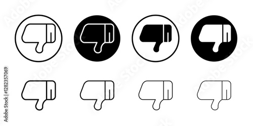 Thumbs down icon Simple outline vector logo