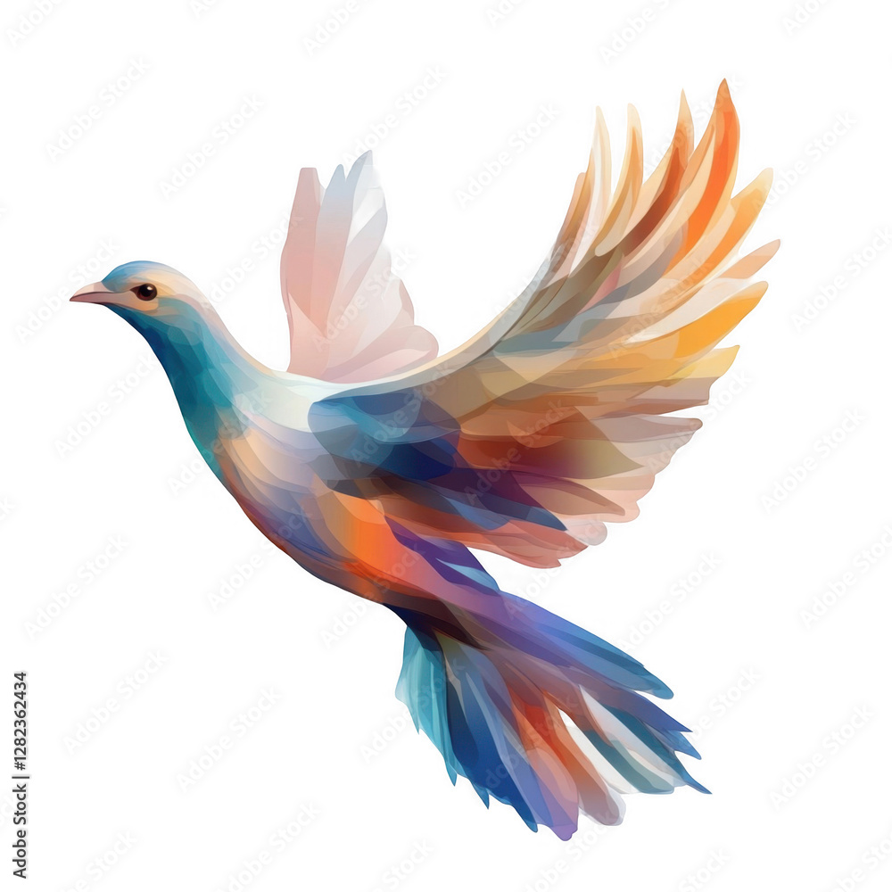 Fototapeta premium Colorful Abstract Artistic Representation of a Flying Bird