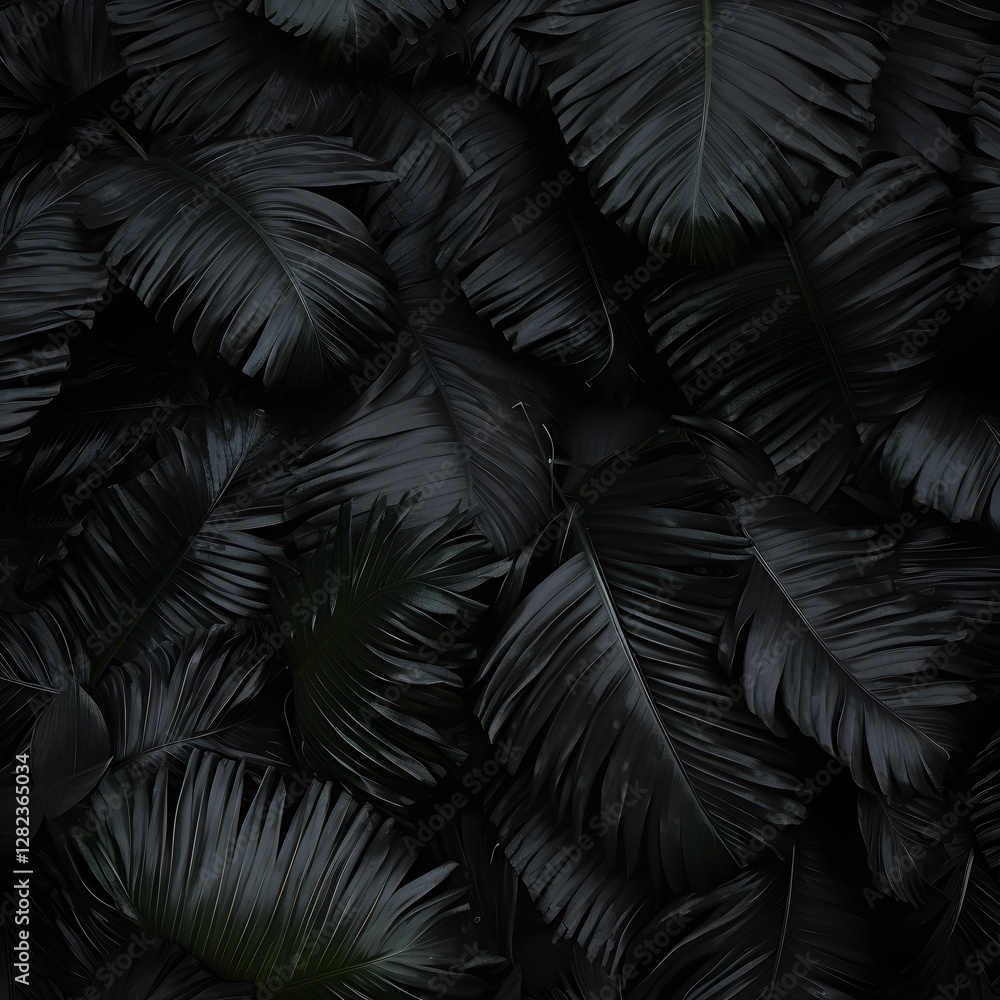 A close up of a bunch of black leaves A close up of a bunch of black leaves