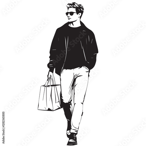 man with shopping bag