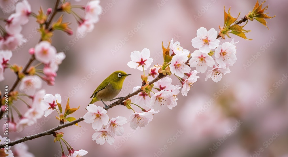 桜とメジロ 桜とメジロ