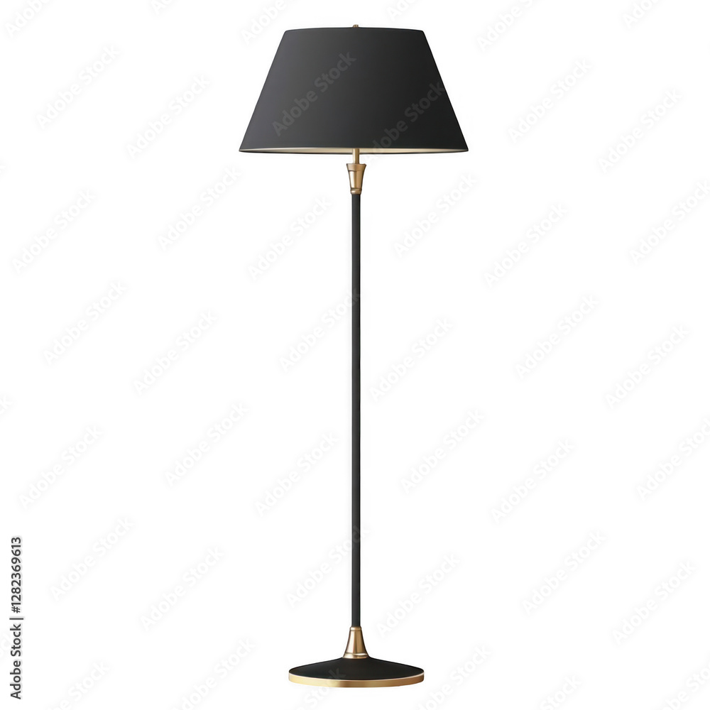 Modern Black Floor Lamp with Gold Base and Elegant Shade Design Modern Black Floor Lamp with Gold Base and Elegant Shade Design