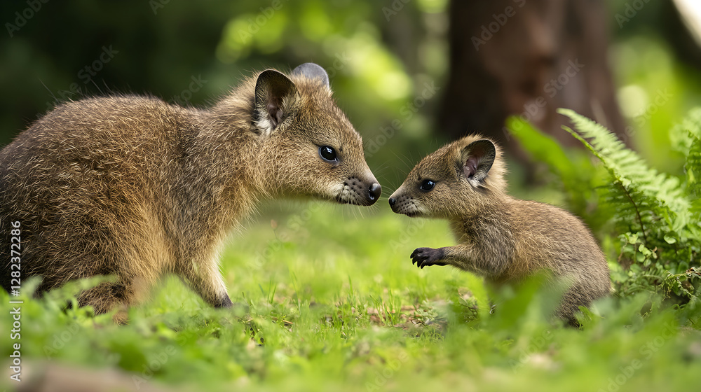 Heartwarming Bond: A Quokka Family's Journey Through Their Serene Natural Habitat Heartwarming Bond: A Quokka Family's Journey Through Their Serene Natural Habitat