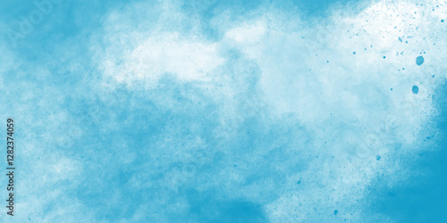 	
Blue sky with white clouds Abstract nature background of romantic summer. Sunny sky blue light watercolor aquarelle painting brush effect. Fantastic fuzzy and puffy blue sky for design.