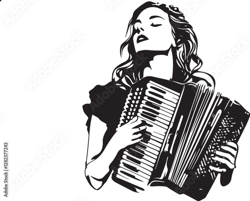 girl playing the accordion