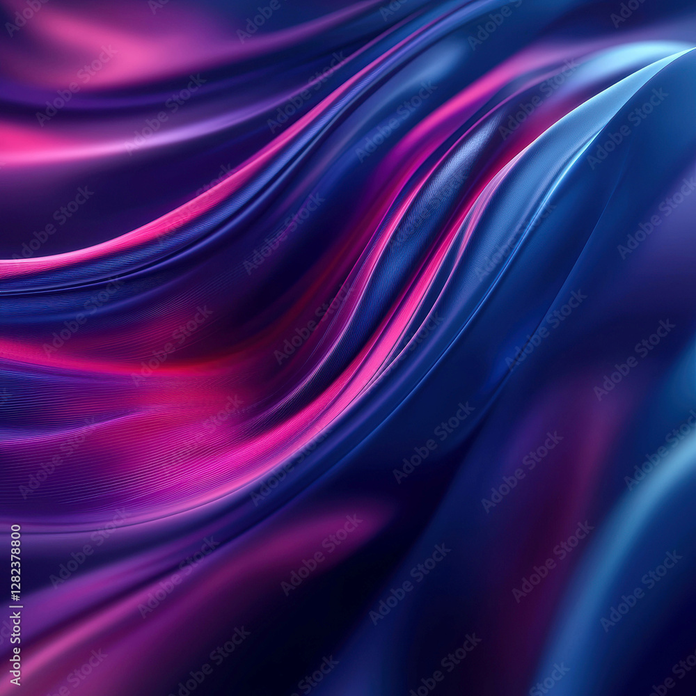 A digital artwork featuring flowing, animated ocean wave-like forms in a vibrant color palette of purple, pink, and blue The style is modern, abstract, and invites interpretation - AI-Generated A digital artwork featuring flowing, animated ocean wave-like forms in a vibrant color palette of purple, pink, and blue The style is modern, abstract, and invites interpretation - AI-Generated