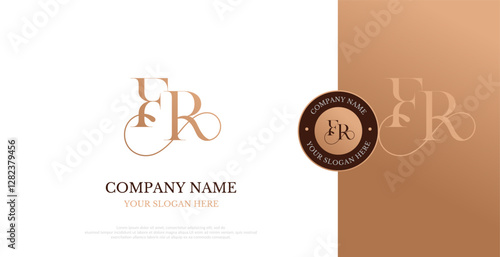 Initial FR Logo Design Vector 