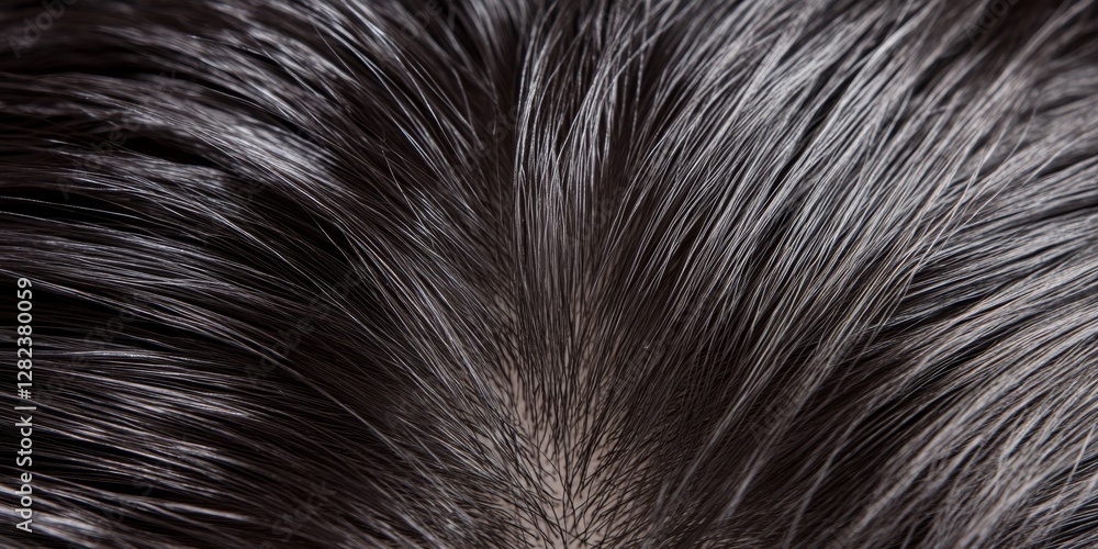 Glossy black hair texture close-up showcasing healthy strands and natural shine, emphasizing beauty and care in hair maintenance, hair care concept Glossy black hair texture close-up showcasing healthy strands and natural shine, emphasizing beauty and care in hair maintenance, hair care concept