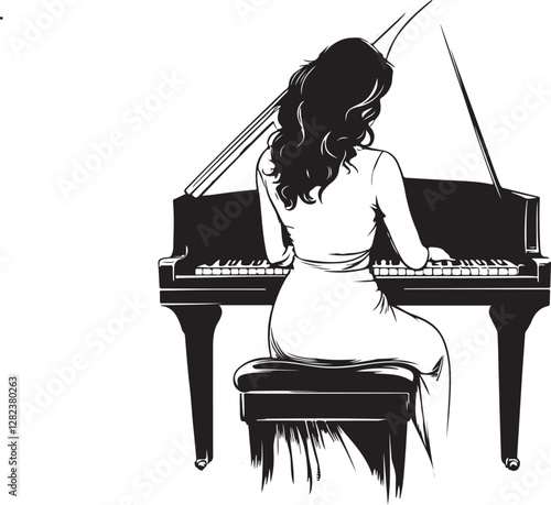 woman playing piano