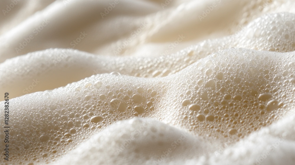 Close-up of creamy, textured foam with bubbles. Close-up of creamy, textured foam with bubbles.