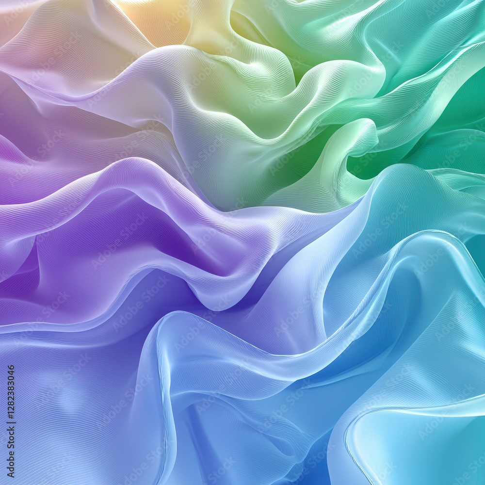 Obraz premium Image shows a vibrant, swirling fabric vortex in shades of blue and purple The colors deepen towards the bottom, gradually lightening as they approach the top edge Viewer seems to be - AI-Generated