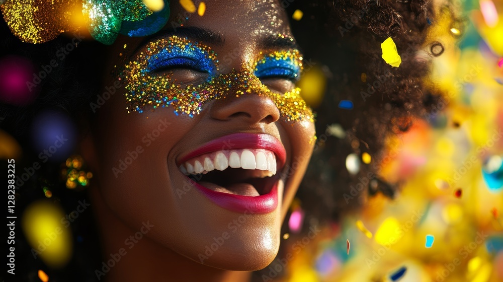 Celebration of joy during a vibrant festival featuring colorful confetti and joyful expressions in a lively atmosphere Celebration of joy during a vibrant festival featuring colorful confetti and joyful expressions in a lively atmosphere