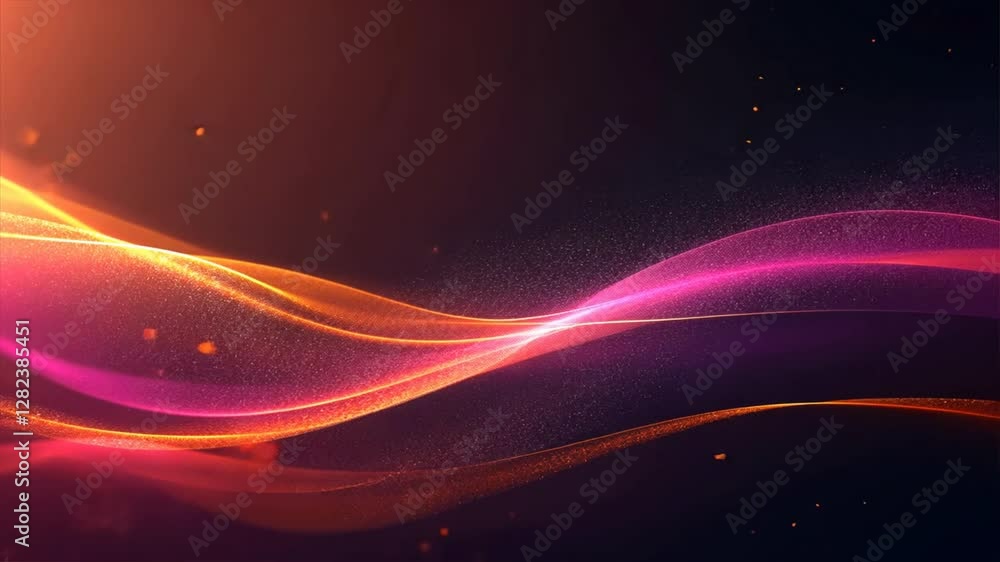 Colorful Abstract Wave Design with Light Effects on Dark Background Colorful Abstract Wave Design with Light Effects on Dark Background