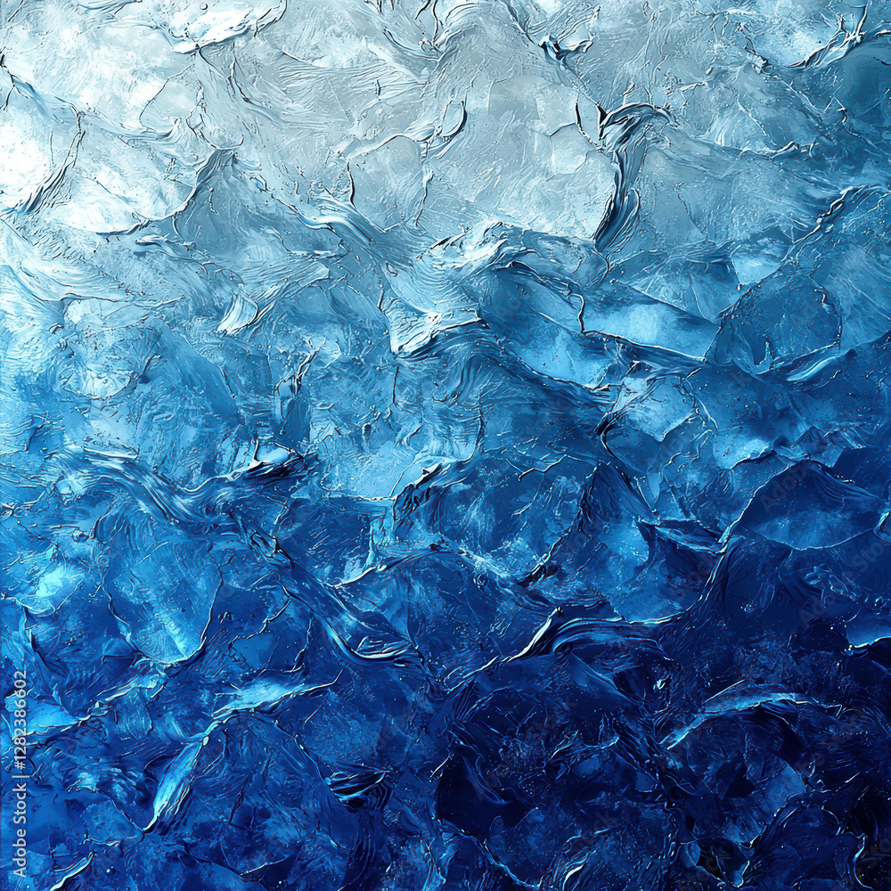 Intricate, fractal-like ice or water crystal structure with blue tones and varying thicknesses Natural pattern resembling frozen lakes or riverbanks Symmetrical composition invoking b - AI-Generated Intricate, fractal-like ice or water crystal structure with blue tones and varying thicknesses Natural pattern resembling frozen lakes or riverbanks Symmetrical composition invoking b - AI-Generated