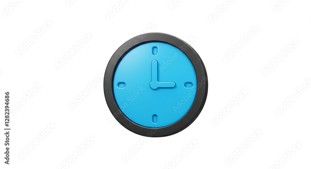 Blue Wall Clock Showing Nine O'Clock Blue Wall Clock Showing Nine O'Clock