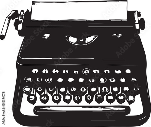 vintage typewriter with blank paper