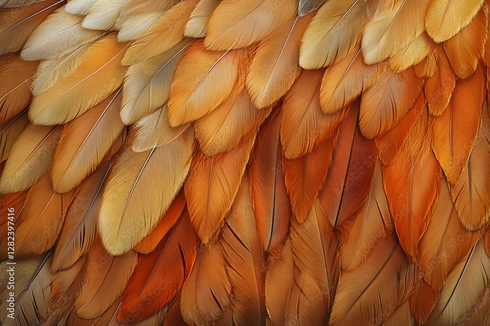 Obraz premium Beautifully Arranged Feathers in Earthy Hues Forming a Visually Striking Minimalist Still Life Photograph