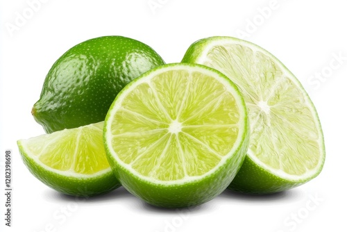 Juicy slice of lime isolated on transparent png