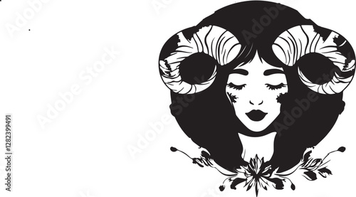 vector illustration of a woman head