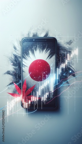 Concept art of Investment of japan at Smartphone