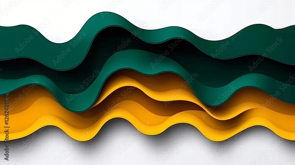 Abstract wavy green and gold design, background, website banner Abstract wavy green and gold design, background, website banner