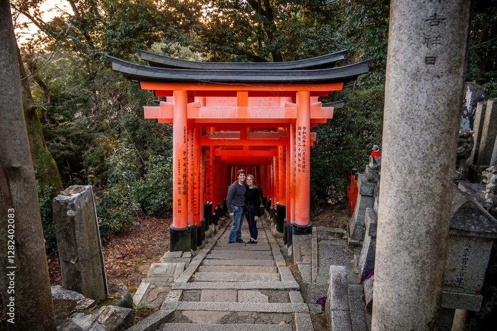 shinto shrine arches in Fushimi Inari in Japan shinto shrine arches in Fushimi Inari in Japan