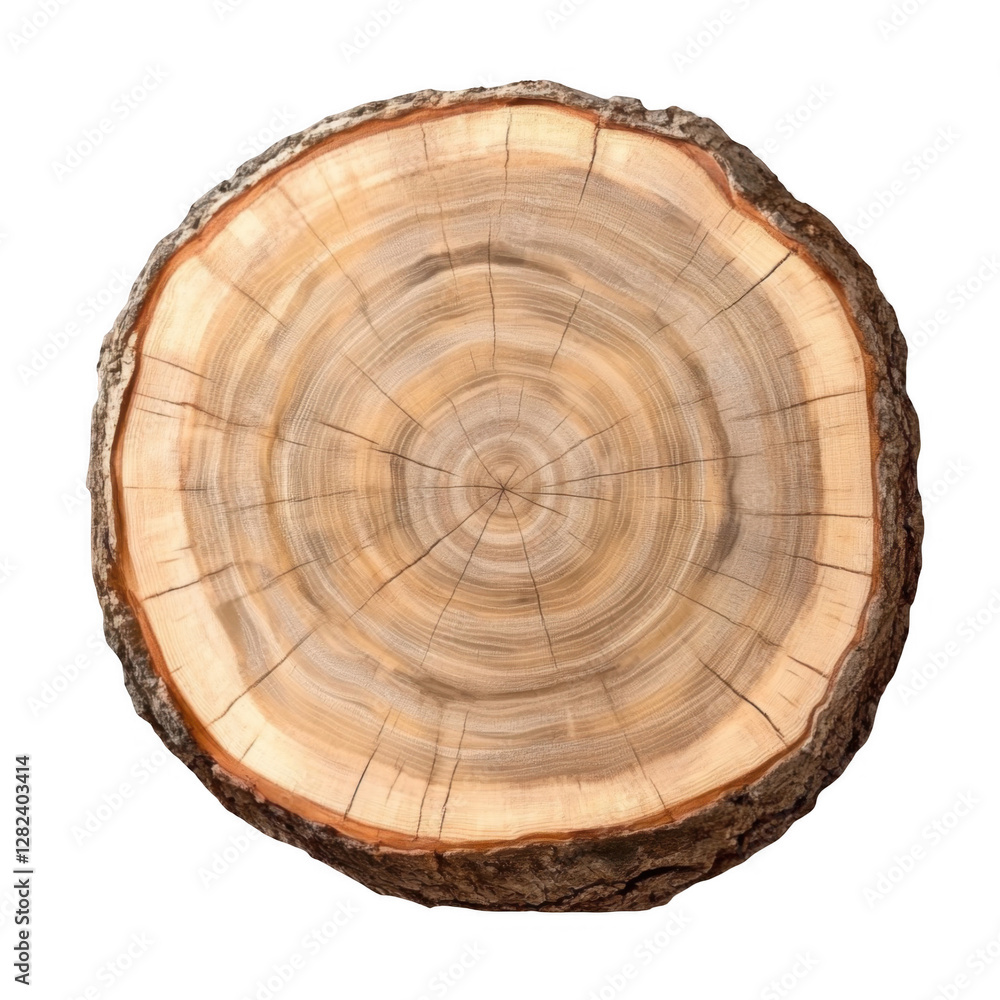 Fototapeta premium Natural Rustic Wooden Tree Stump Cut with Distinctive Rings