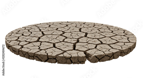 Cracked Dry Earth Platform Isolated Showing Drought