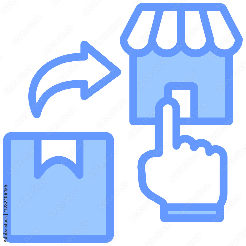 Selective Distribution Lineal Blue Icon Selective Distribution Lineal Blue Icon