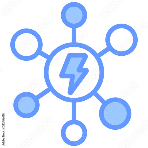Channel Conflict Lineal Blue Icon