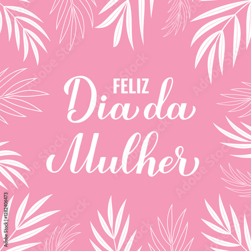 Obraz na płótnie Frauentag - Happy Womens Day in German. Calligraphy hand lettering on pink background. International Womans day typography poster. Vector template for banner, greeting card, flyer, etc. w salonie