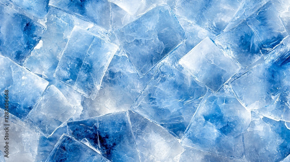 Obraz premium Blue Ice Cubes Background Texture