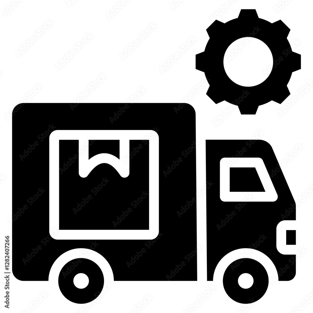 Transportation Management Solid Black Icon Transportation Management Solid Black Icon