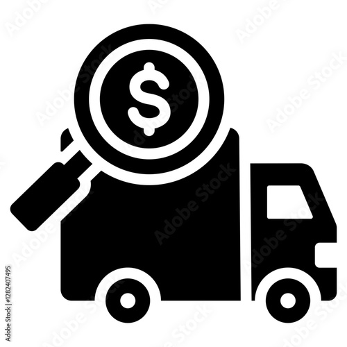 Logistics Cost Analysis Solid Black Icon