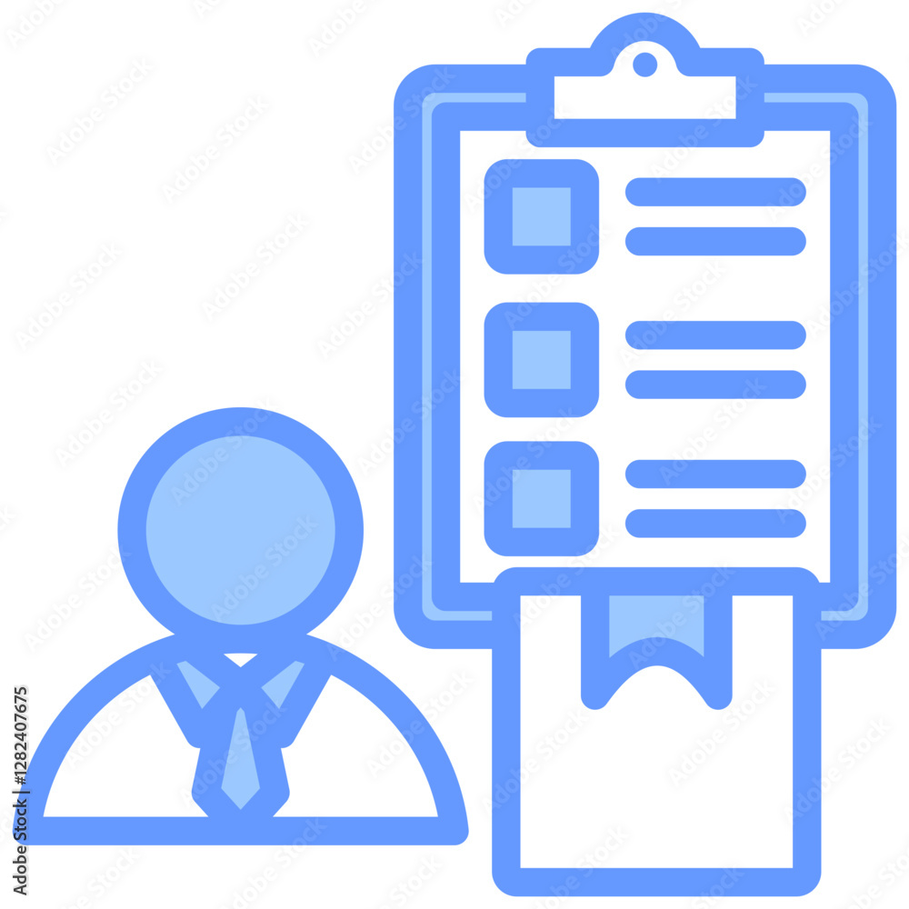 Vendor Management Lineal Blue Icon Vendor Management Lineal Blue Icon