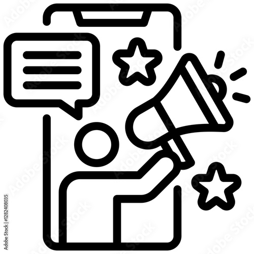 Social Media Influencer Outline Icon