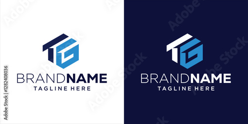 Creative TG Initials Hexagon Logo Design, Design Inspiration, Illustration, Vector