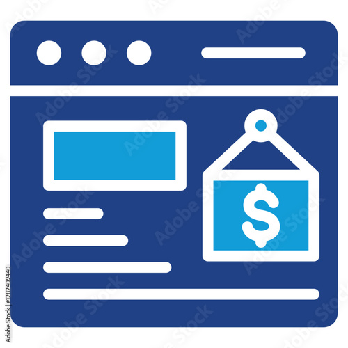 Renting Out Space For Ads Dual Tone Icon